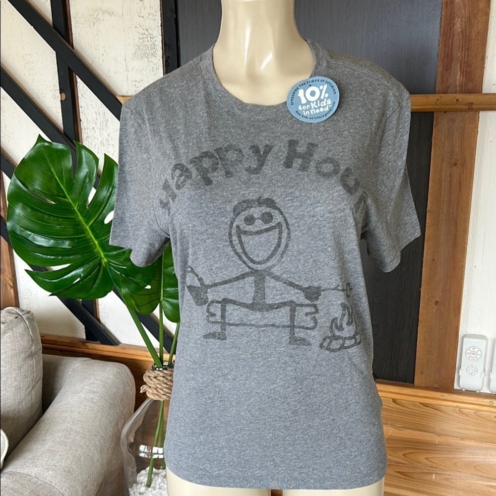 Life Is Good Gray Short Sleeve tee cotton small kids shirt, cotton New